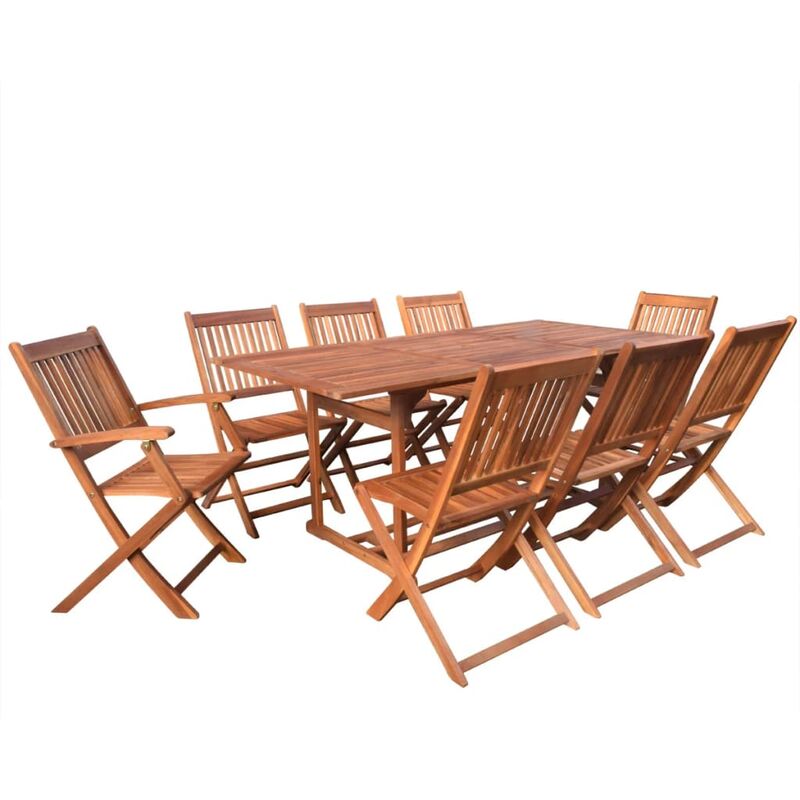 

vidaXL Set de comedor de jardín 9 piezas madera maciza de acacia - Marrón