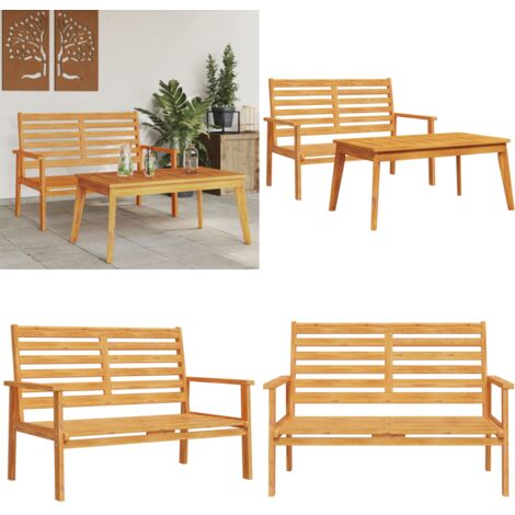 Set de muebles de jardín madera maciza de acacia - Acacia - Muebles de jardín