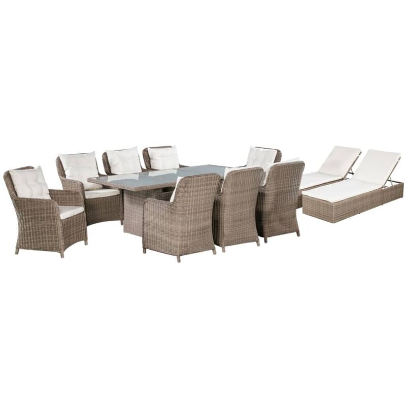 

Youthup - Set de muebles de jardín 11 piezas ratán sintético marrón - Marrón