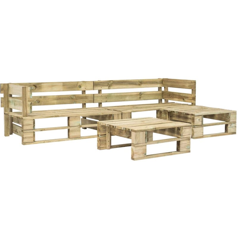 

Set de muebles de pales para jardin 4 piezas madera