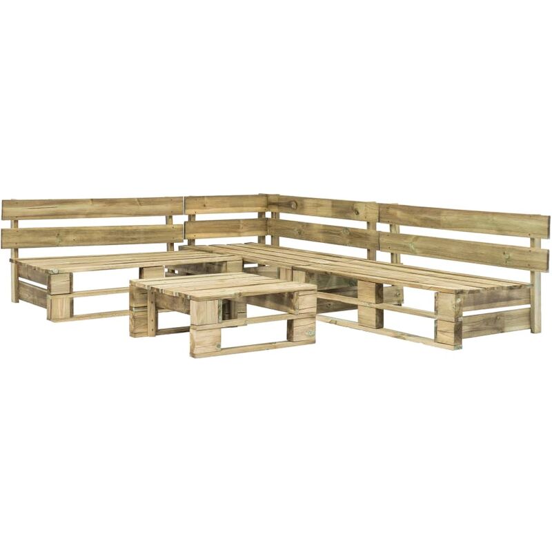 

Set de muebles de palés para jardín 4 piezas madera