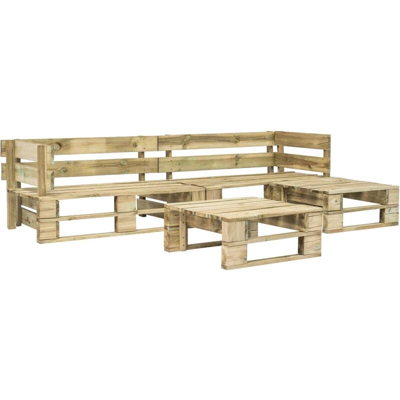 

Set de muebles de palés para jardín 4 piezas madera