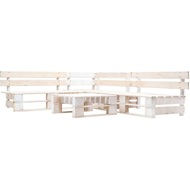 

Set de muebles de pales para jardin 4 piezas madera blanco