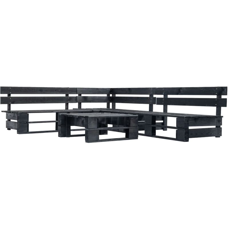 

Set de muebles de palés para jardín 4 piezas madera negro