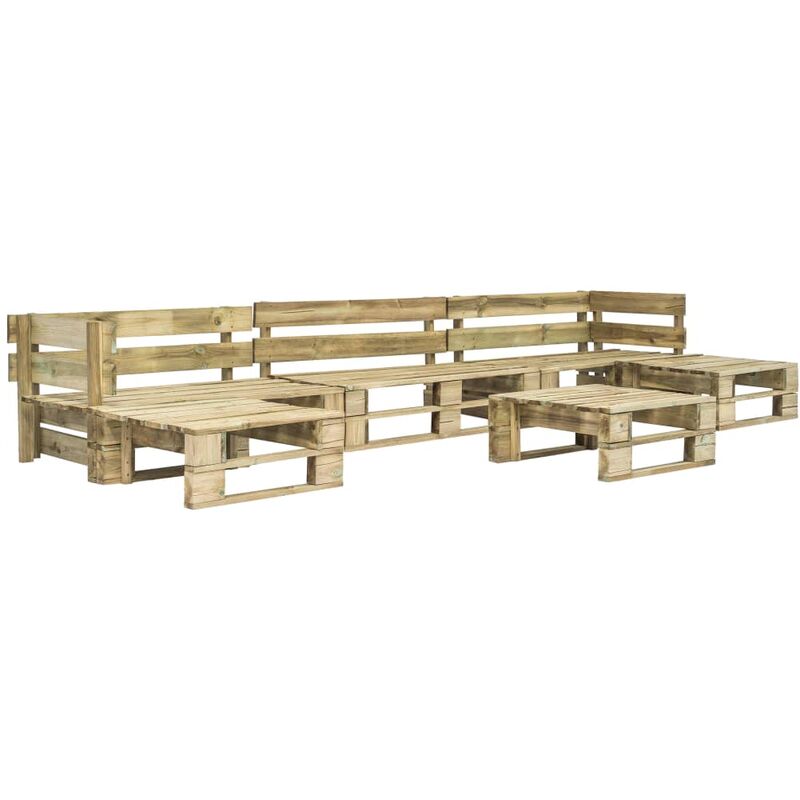 

Set de muebles de palés para jardín 6 piezas madera
