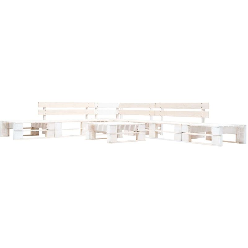 

Set de muebles de pales para jardin 6 piezas madera blanco
