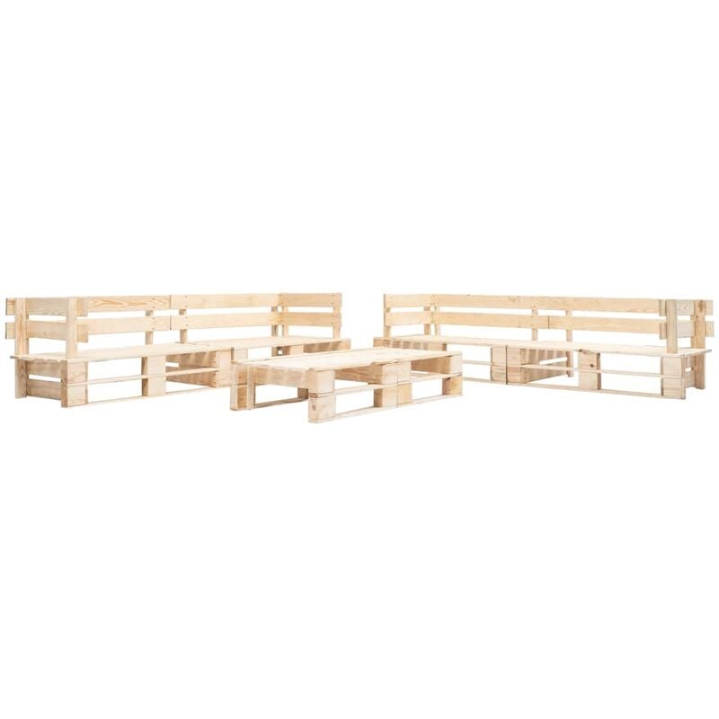 

Set de muebles de palés para jardín 6 piezas madera natural