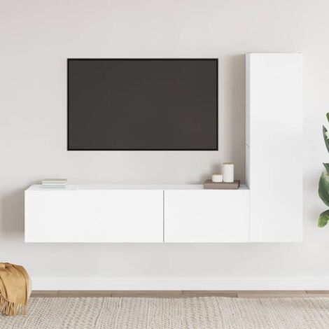 Set de muebles de salón TV 3 piezas madera de ingeniería