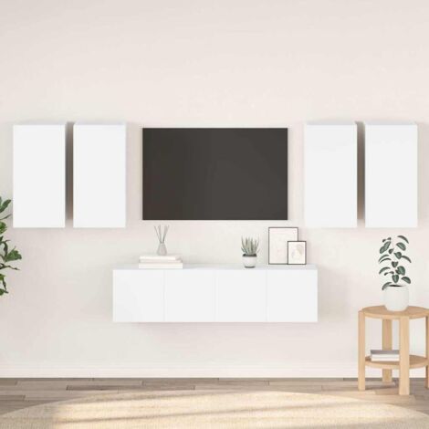 Set de muebles de salón TV 6 piezas madera de ingeniería