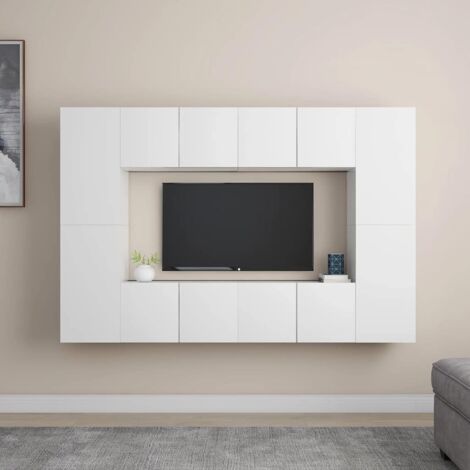 Set de muebles de salón TV 8 piezas madera de ingeniería