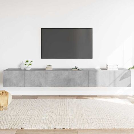 Set de muebles de TV 3 pzas madera contrachapada gris hormigón