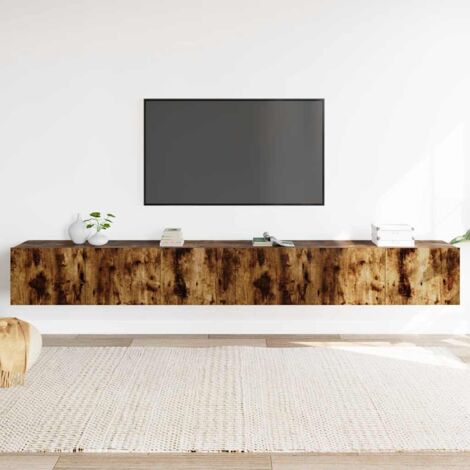 Set de muebles de TV 3 pzas madera contrachapada roble ahumado
