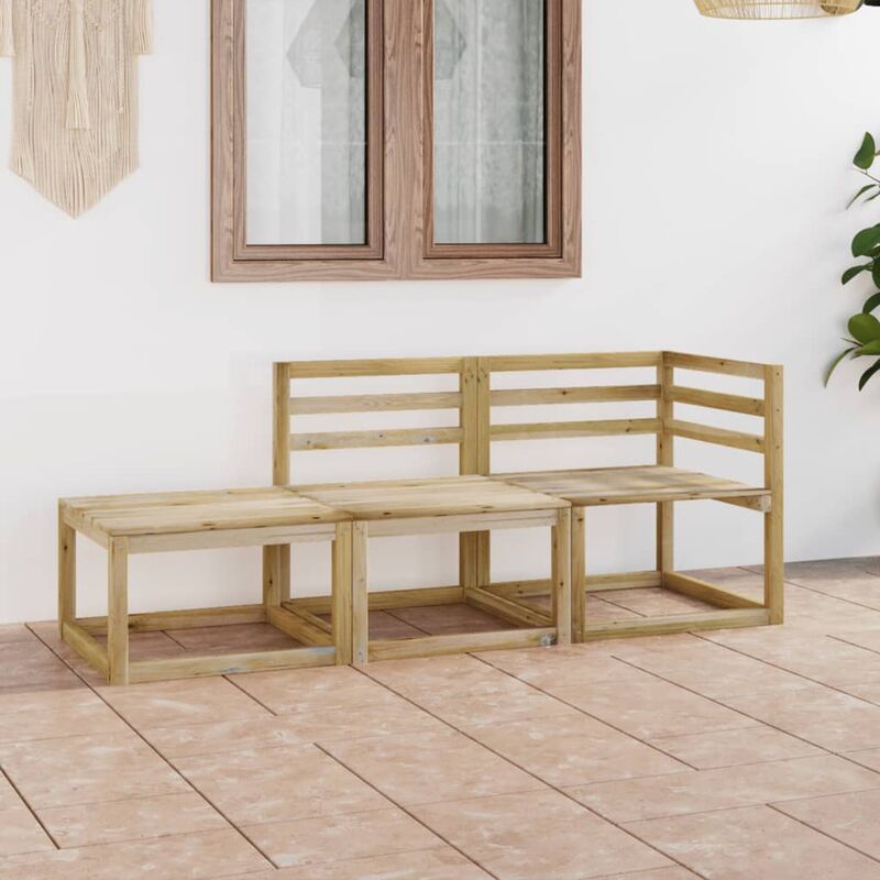 

Set de muebles jardín 3 piezas madera de pino impregnada verde