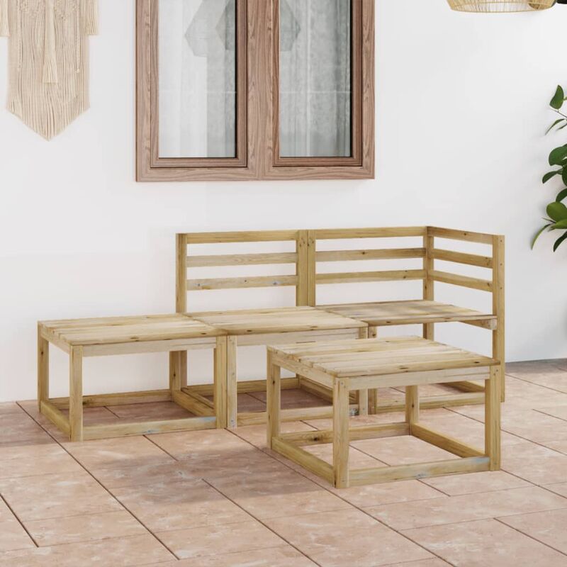 

Set de muebles jardín 4 piezas madera de pino impregnada verde