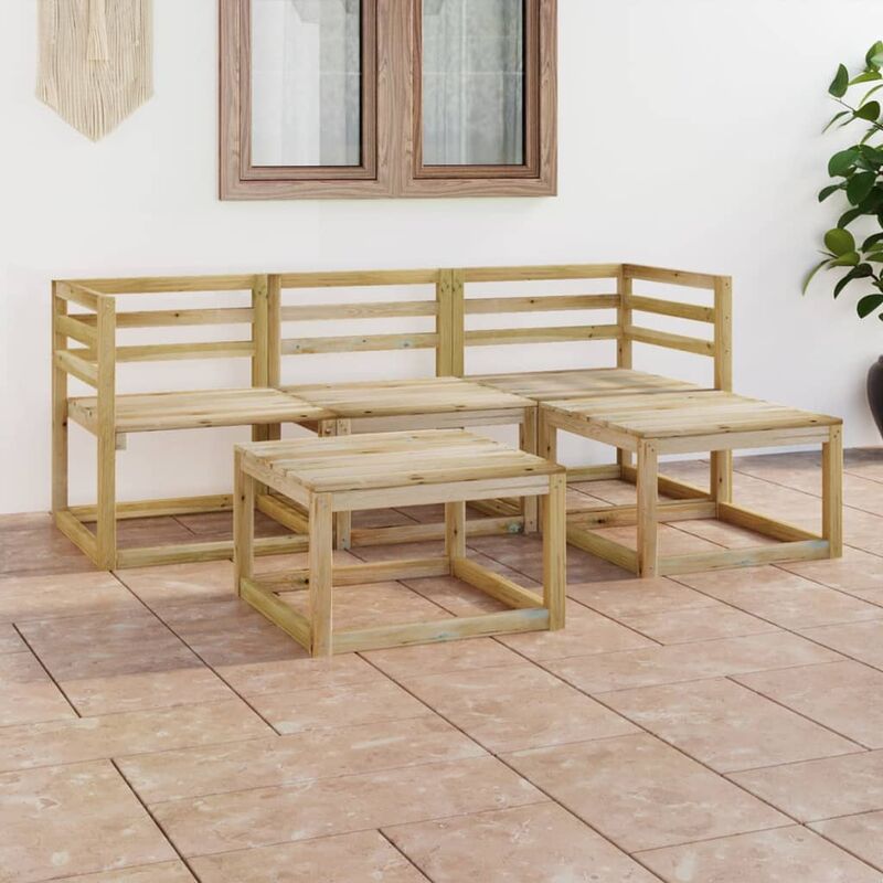 

Set de muebles jardín 5 piezas madera de pino impregnada verde