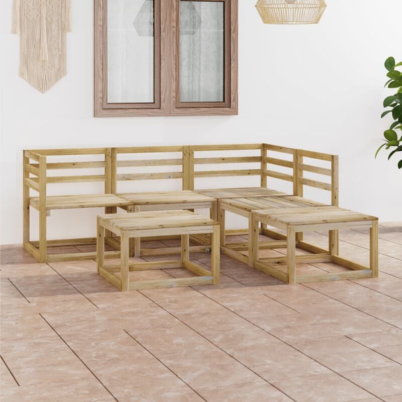 

Set de muebles jardín 6 piezas madera de pino impregnada verde