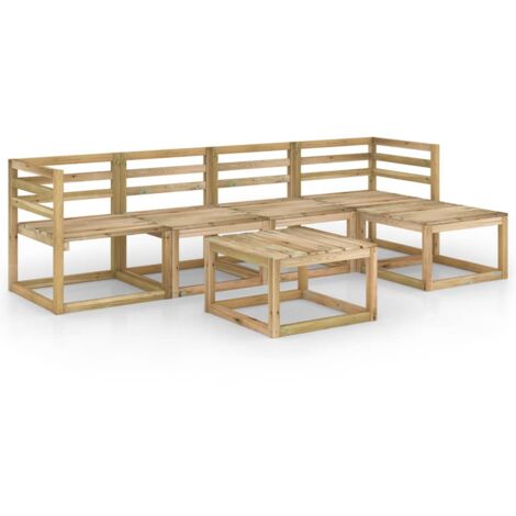 vidaXL Madera de Pino Impregnada Sofá de Jardín de 4 Plazas Verde Multimodelo