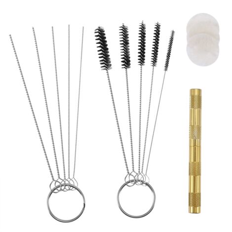 Set de nettoyage airbrush avec pot réceptacle pour peinture, 11 outils nettoyage (brosses et aiguilles), pot haute qualité, aiguilles précises et brosses nylon, taille adaptée pour spray gun