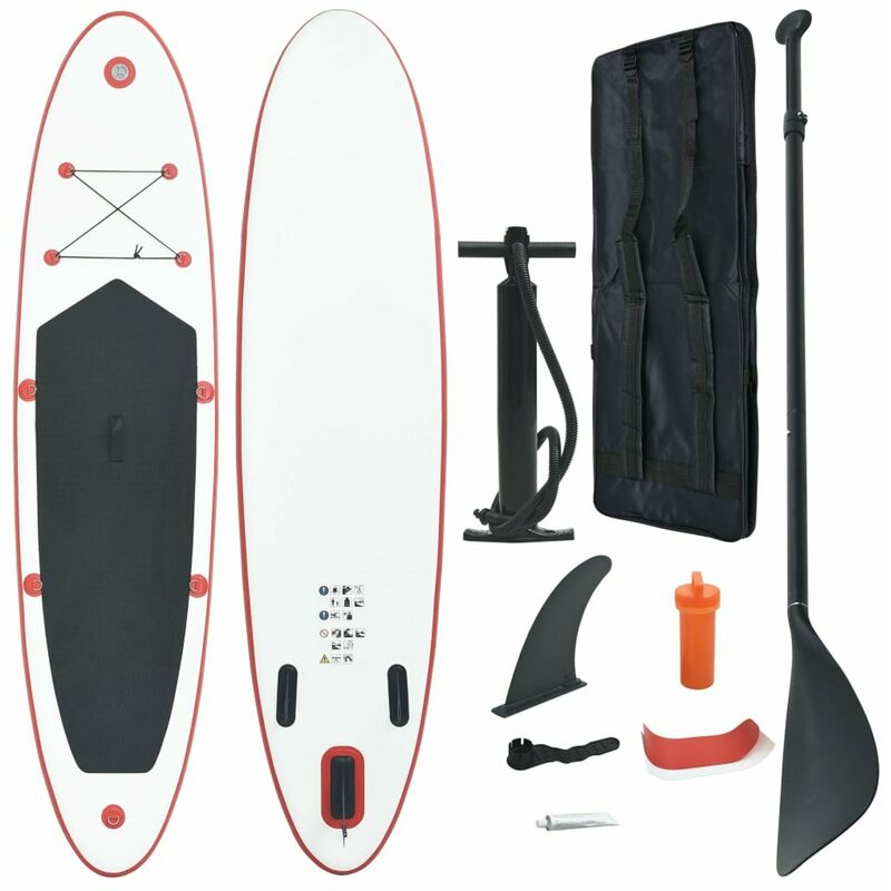

Set de paddel surf tabla SUP inflable rojo y blanco
