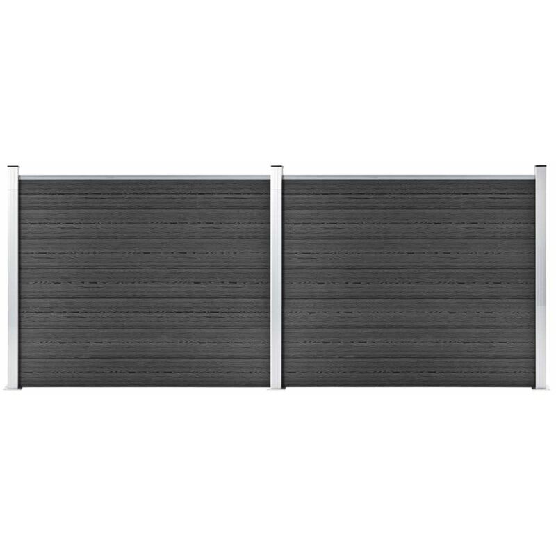 

Set de panel de valla WPC gris 353x146 cm