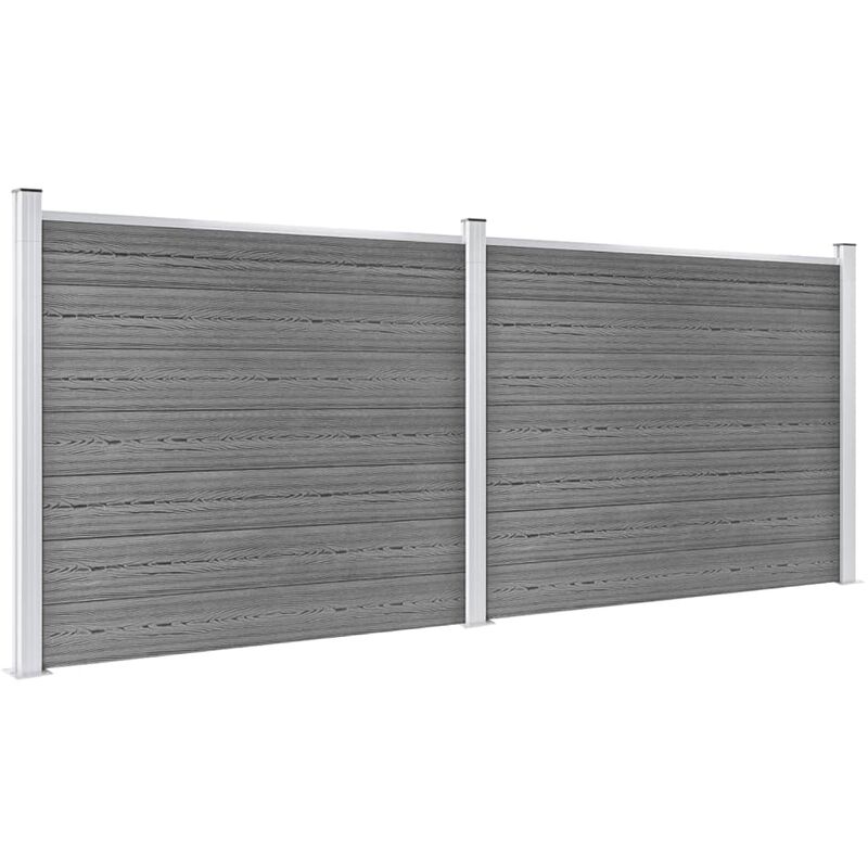 

Set de panel de valla WPC gris 353x146 cm
