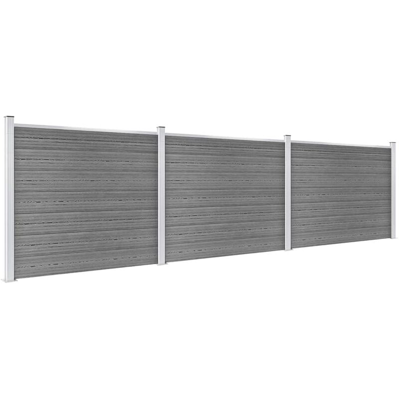 

Set de panel de valla WPC gris 526x146 cm