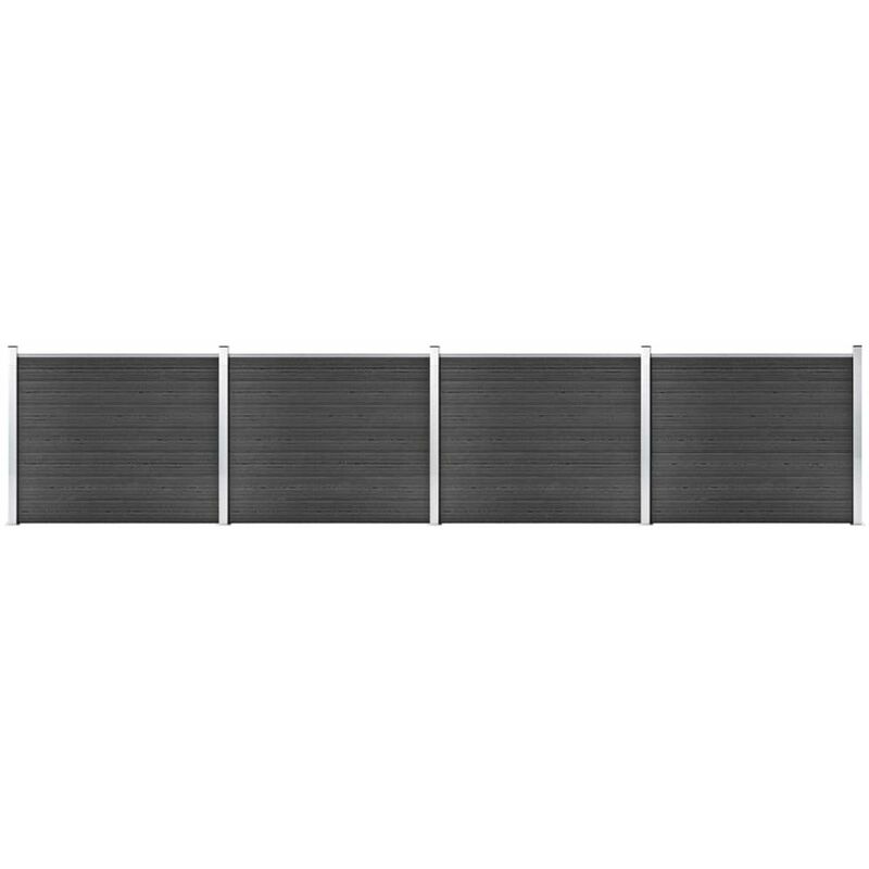 

Set de panel de valla WPC gris 699x146 cm