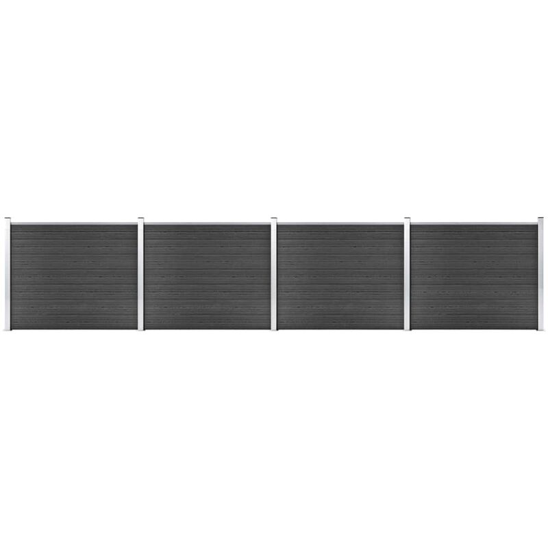 

Set de panel de valla WPC gris 699x146 cm