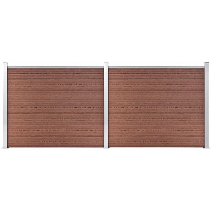 

Set de panel de valla WPC marron 353x146 cm