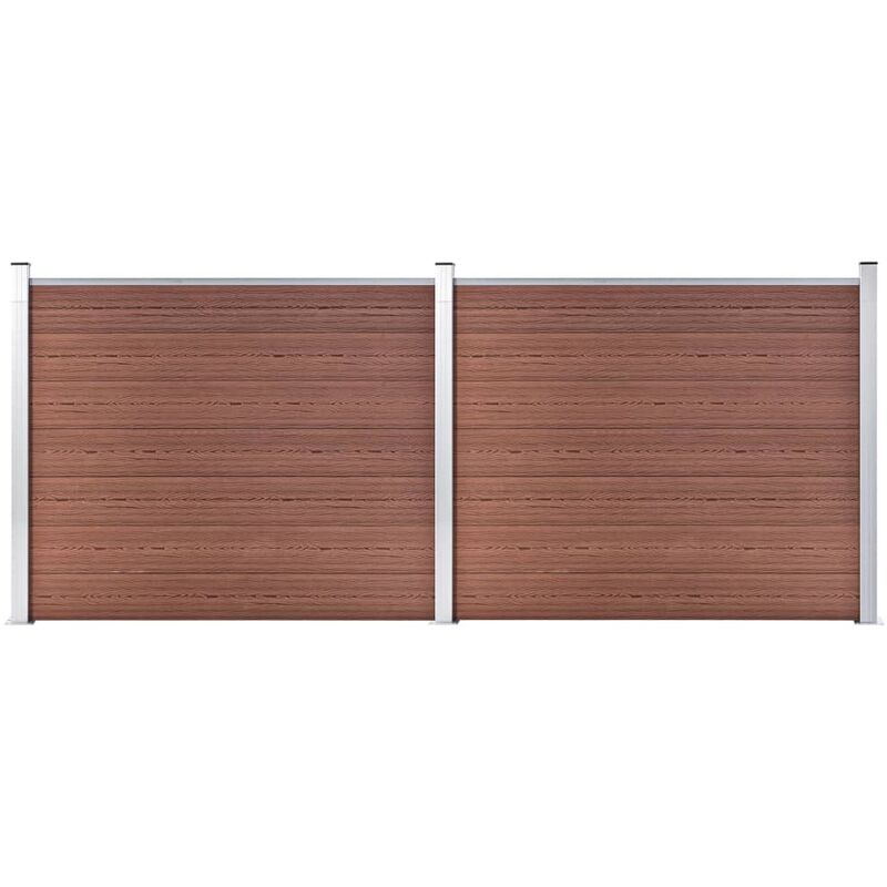 

Set de panel de valla WPC marrón 353x146 cm