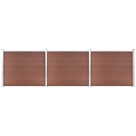 Set de panel de valla WPC marrón 526x146 cm