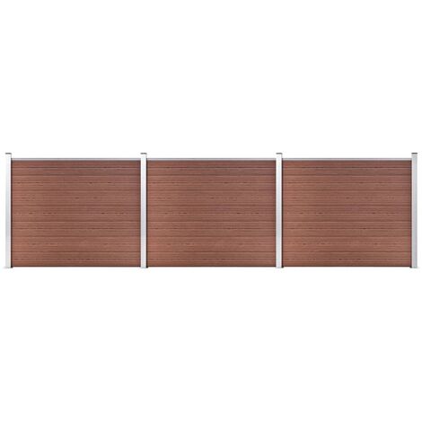 Set de panel de valla WPC marrón 526x146 cm vidaXL