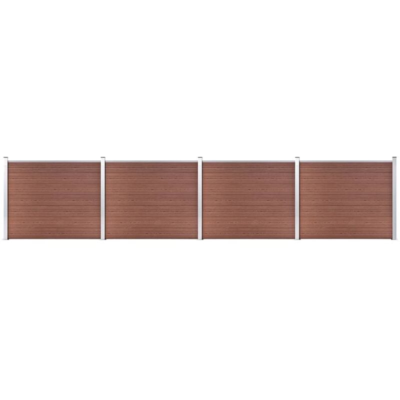 

Set de panel de valla WPC marrón 699x146 cm