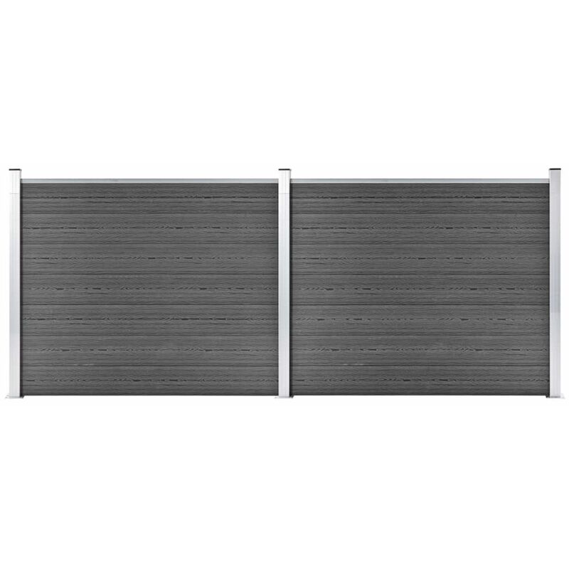 

Set de paneles de valla WPC negro 353x146 cm