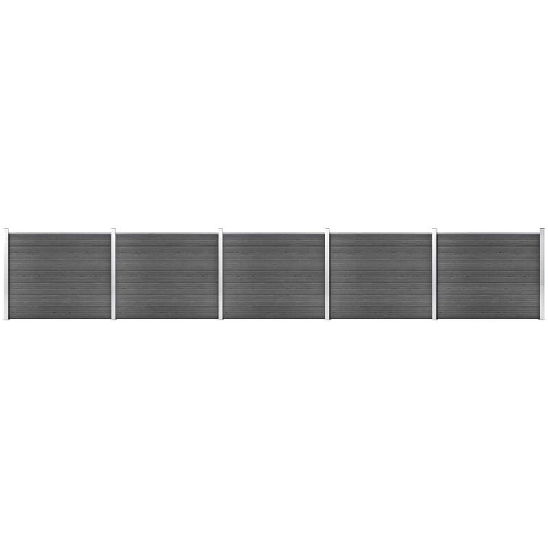

Set de paneles de valla WPC negro 872x146 cm