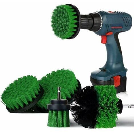 Set de perceuse brosse accessoire 4 pièces, brosse pour visseuse sans fil 2'' / 3.5'' / 4'' / 5'' accessoire perceuse sans fil accessoire brosse de nettoyage perceuse brosses pour baignoire carrelage