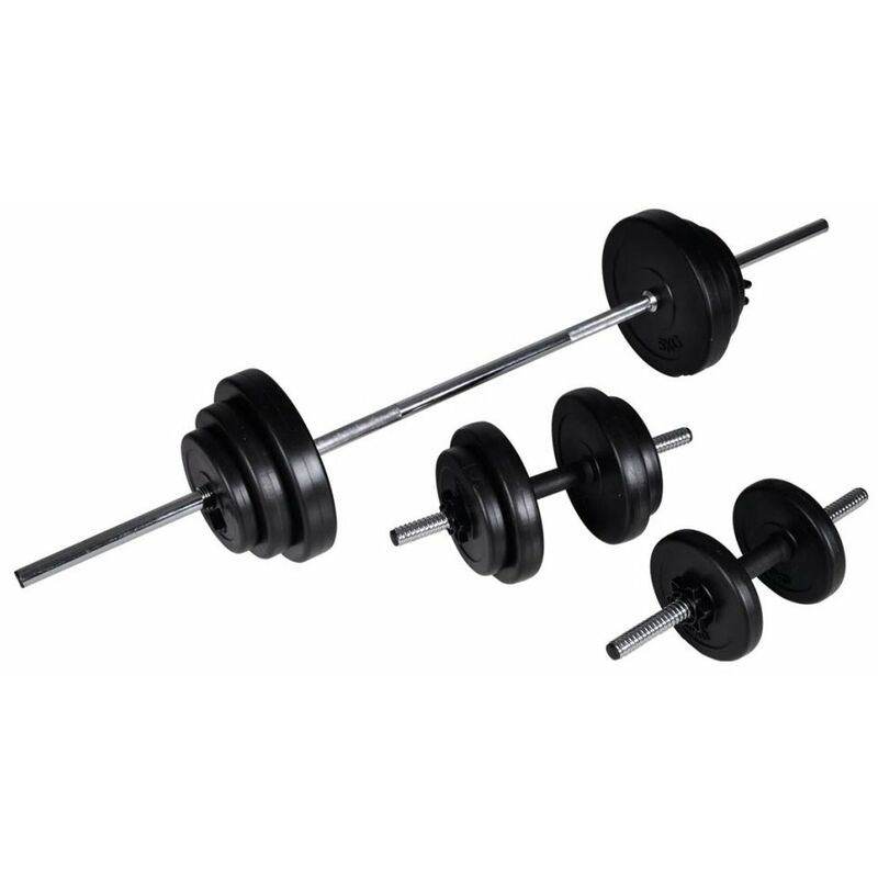 

Set de pesas + 2 mancuernas 30,5 kg