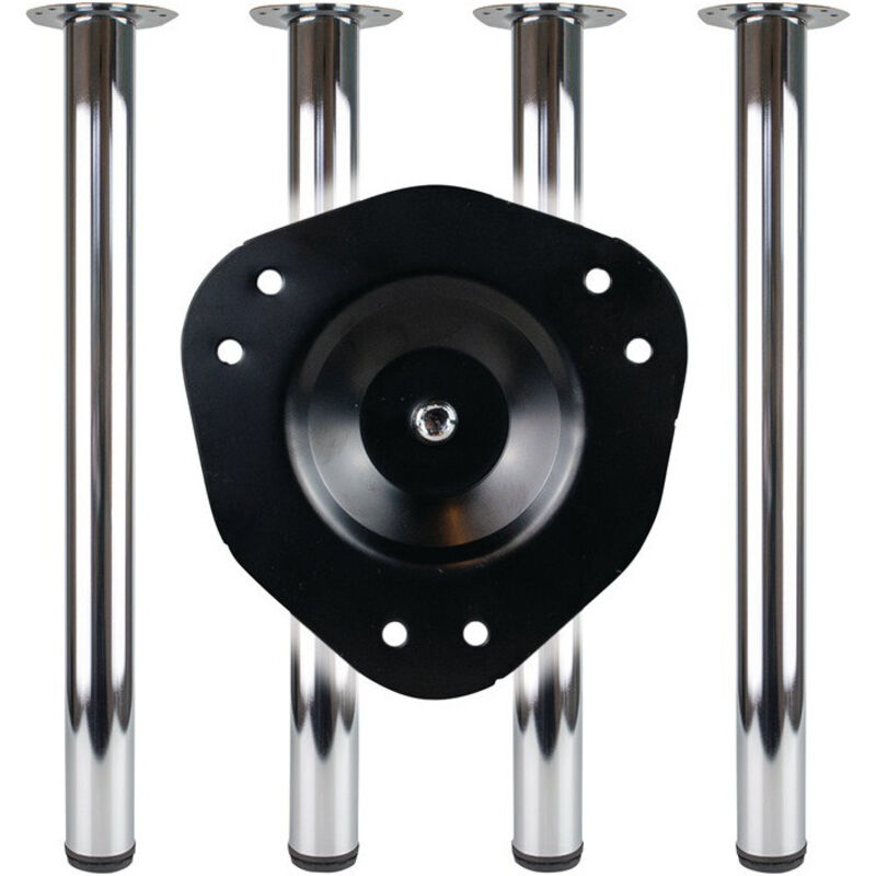 Jeu de pieds de table noir 60mm H.710mm Fixation du plateau - 312 109835 - BMB
