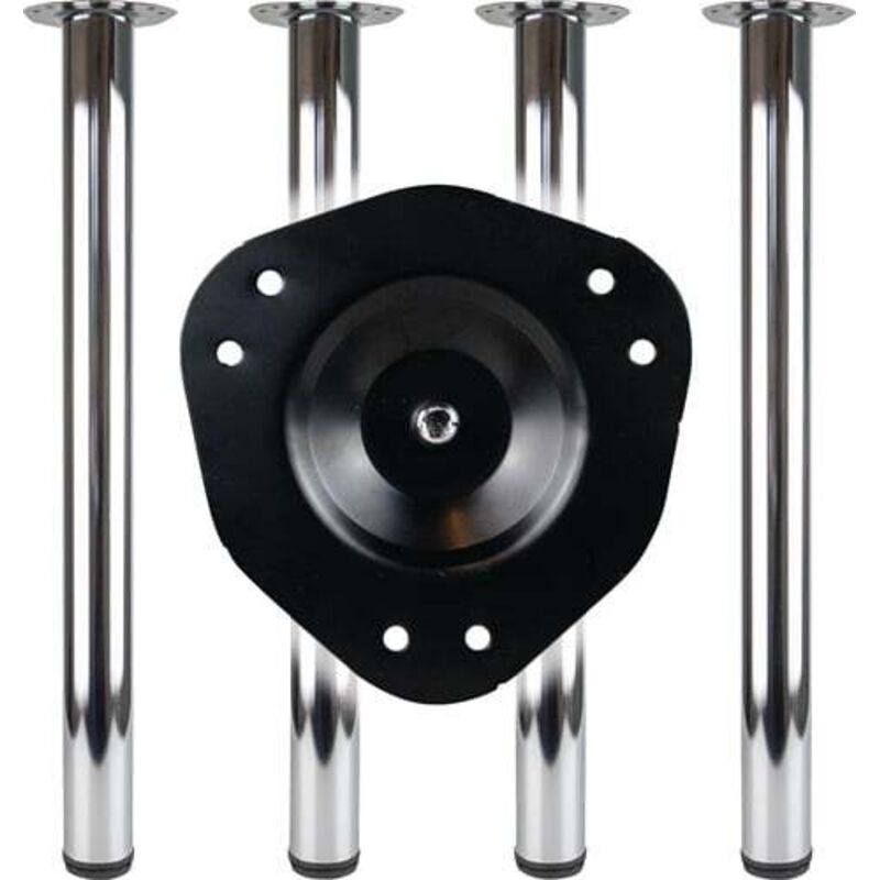 Jeu de pieds de table VA-Eff.80mm H.870mm Fixation pour plateau - 312 109891 - BMB