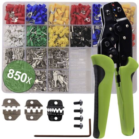 Set de pince à sertir QUADRIOS avec embouts et connecteurs, 22T014