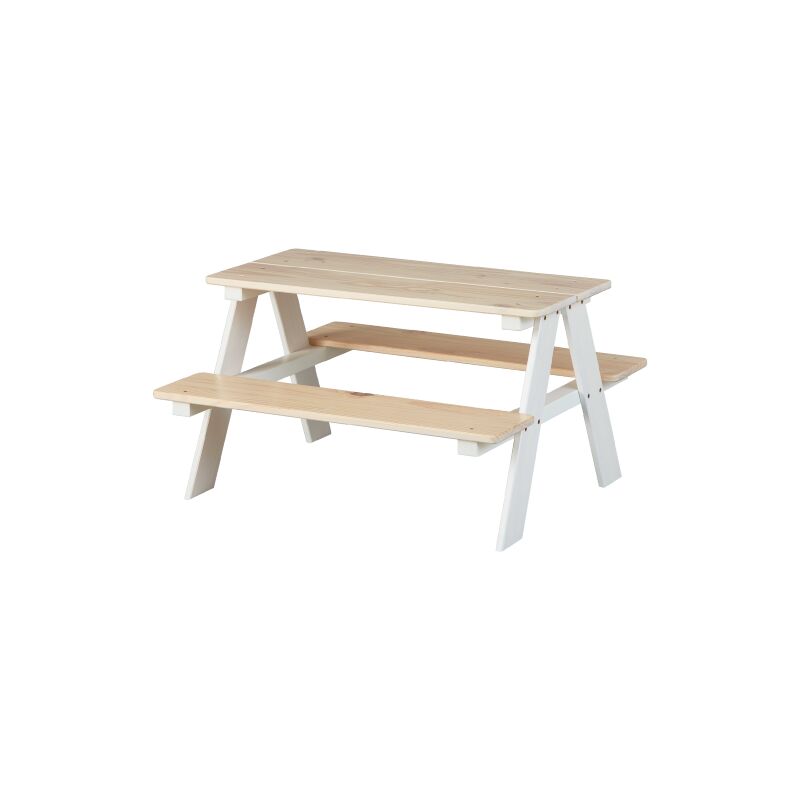 Set de pique-nique en bois pour enfants 90x82x50 cm table et bancs pour jardin exte'rieur