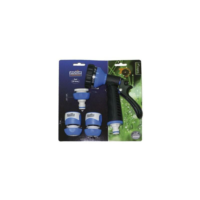

Set De Pistola 7 Formas De Riego + Conectores 19 M - Aqua Control