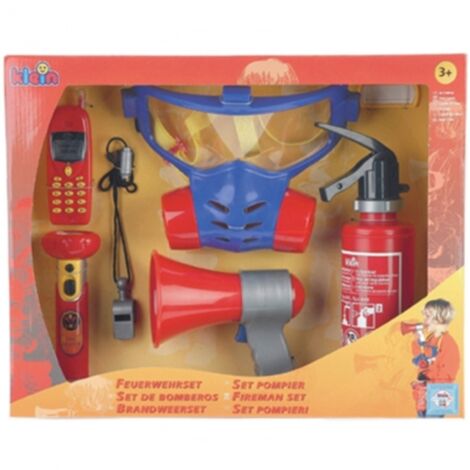 Set de pompier KLEIN avec masque a gaz et 7 pieces