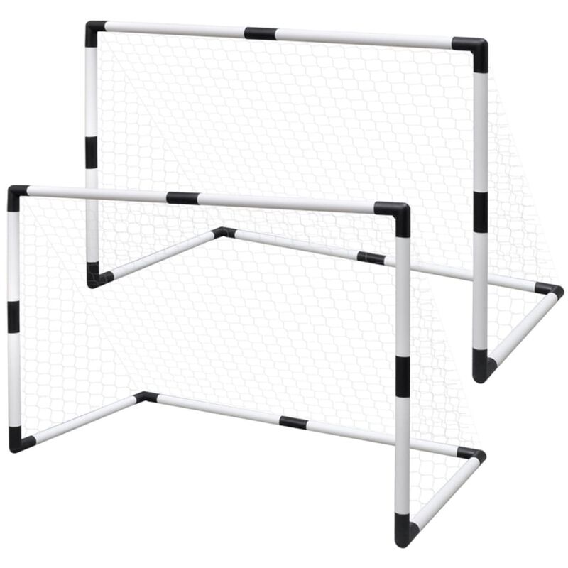 

Set de porterías de fútbol mini 2 uds para niños 91,5x48x61 cm - Blanco