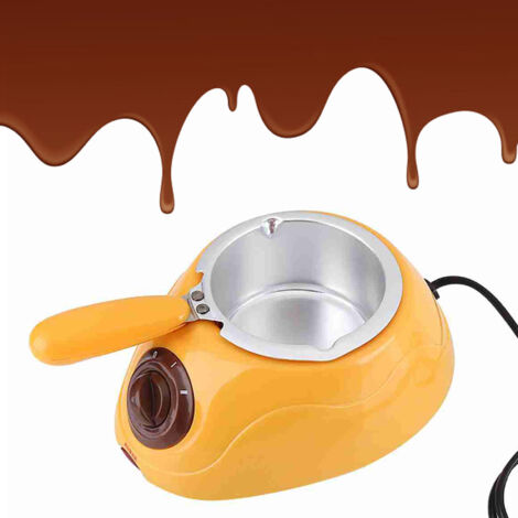 Set de Pot de Fondue Électrique Mini - Machine à Chocolat Réglable DIY pour Desserts