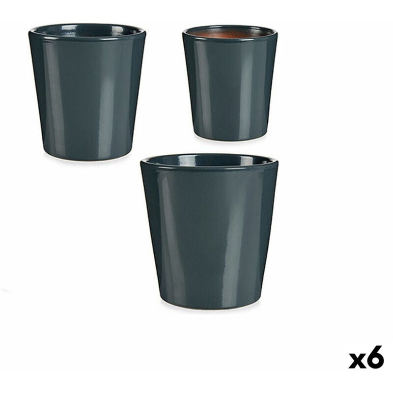 Set de Anthracite Clay Pots (6 Pcs) - Ibergarden