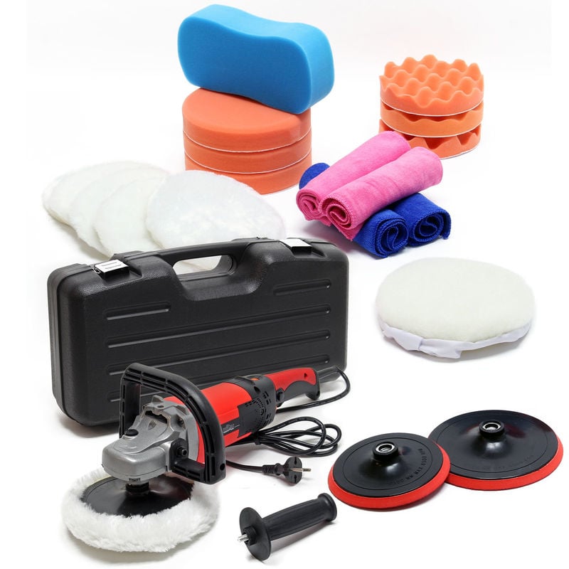 

Set de pulidora 26 piezas 1500W 3000 rpm Máquina de pulir con 6 velocidades Lijadora Pulir Encerar