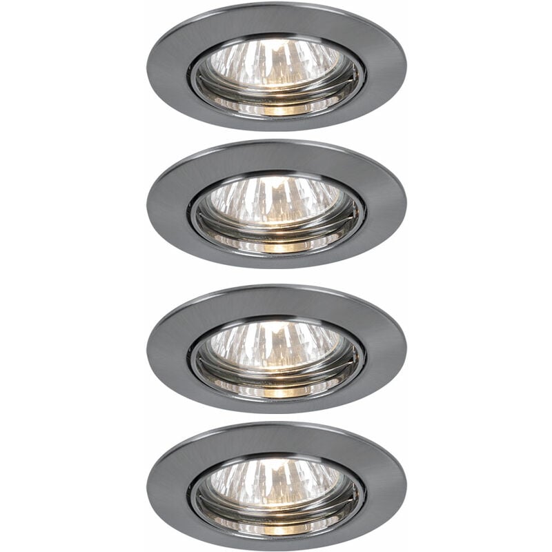 Lot de 4 spots encastrables fer aluminium éclairage orientable Paulmann 994.47