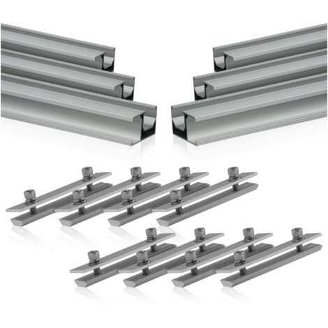 Set de rails de montage Zelsius universel en aluminium pour installations solaires, 14 pièces, profilé en aluminium, module inclus