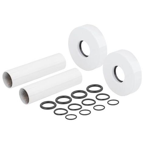 Set de rosaces individuelles et d’habillage blanc, longueur de tube 70 mm